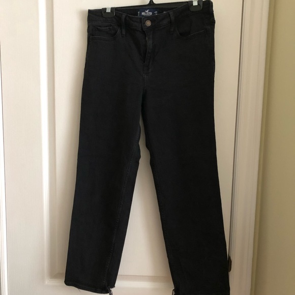 HOLLISTER Black High Rise Slim Straight Classic Stretch Jeans Size 13 /31 - Picture 3 of 11
